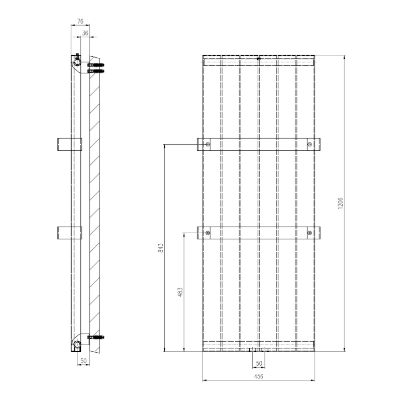 MAGNIFICA otopné těleso 456x1206 mm, bílá s texturou IR135