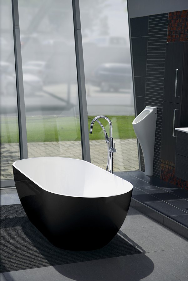 REDUTA volně stojící vana litý mramor 171x81x58cm, černá/bílá 71973