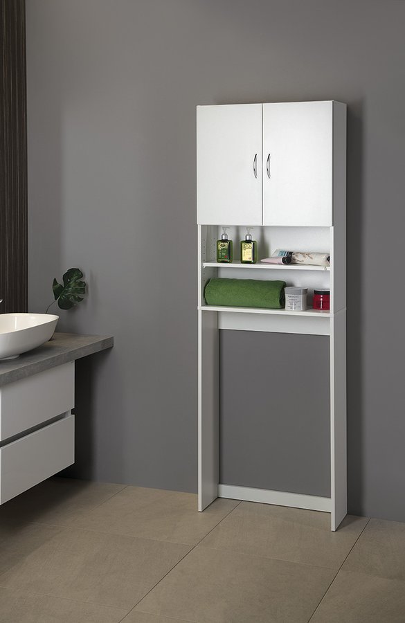 SIMPLEX ECO skříňka za pračku 63x25x190cm, bílá SIME715