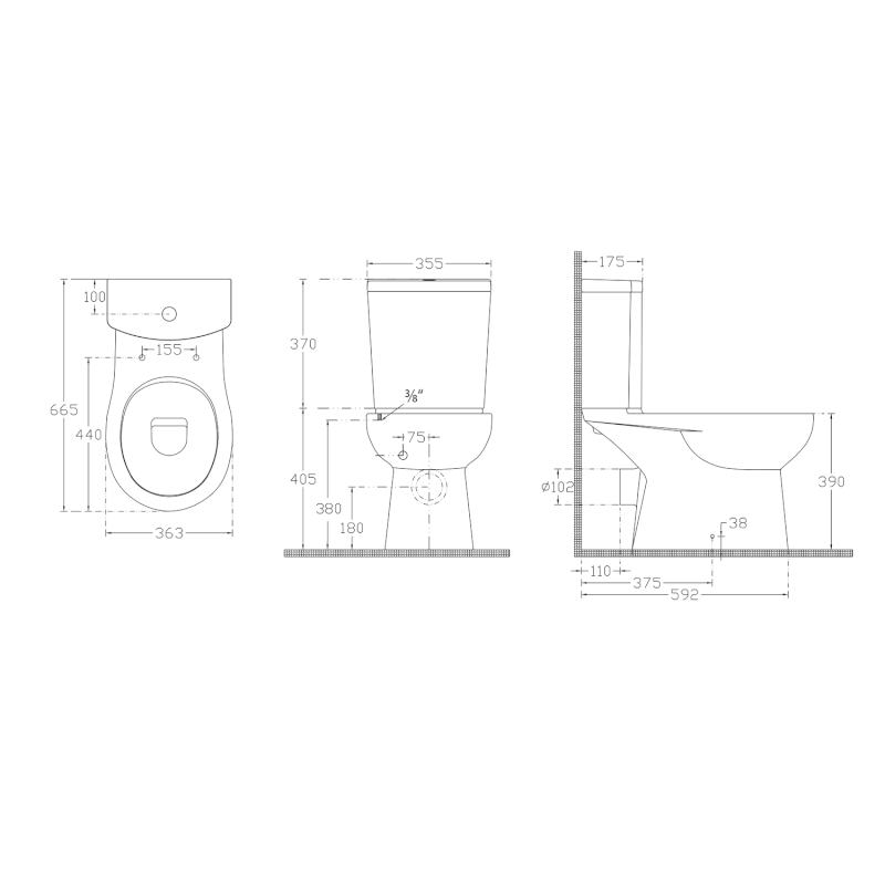 KAIRO WC kombi, zadní odpad, bílá PC105
