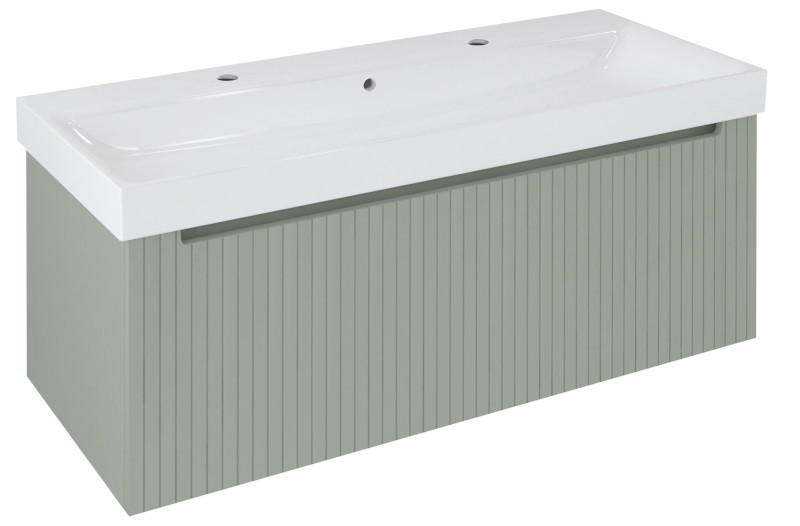 NELIO STRIP umyvadlová skříňka 116,5x44x49cm, 1x zásuvka, verde NL120-4444S