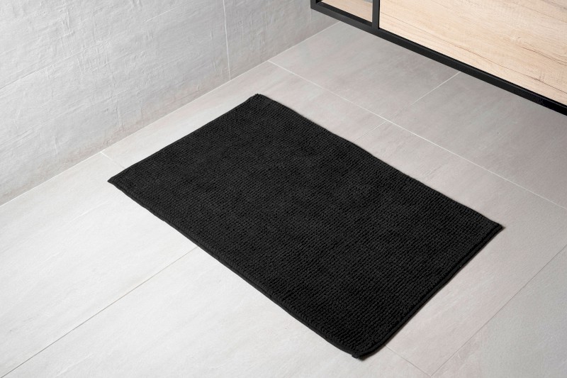 CHENILL koupelnová předložka 50x80cm, 100% polyester, černá CH2014