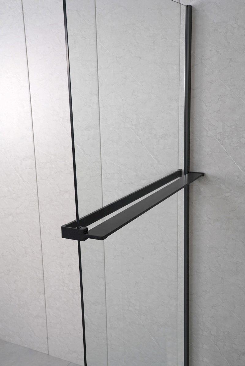 Police zkracovatelná na Walk-in zástěnu 60-140cm, černá mat EG1425