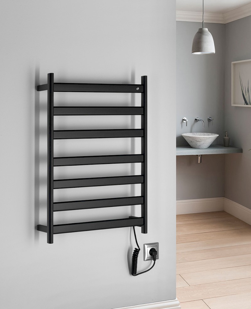 ELIAS elektrický sušák ručníků 490x730x110 mm, 105 W, černá mat EB550