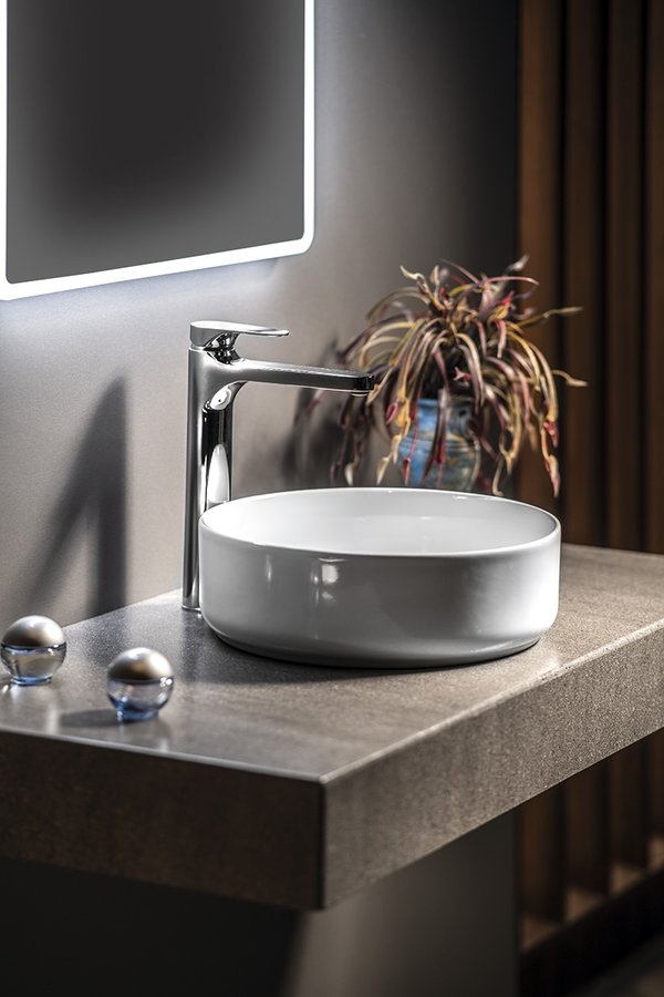 INFINITY ROUND keramické umyvadlo na desku, průměr 36cm, bílá 10NF65036