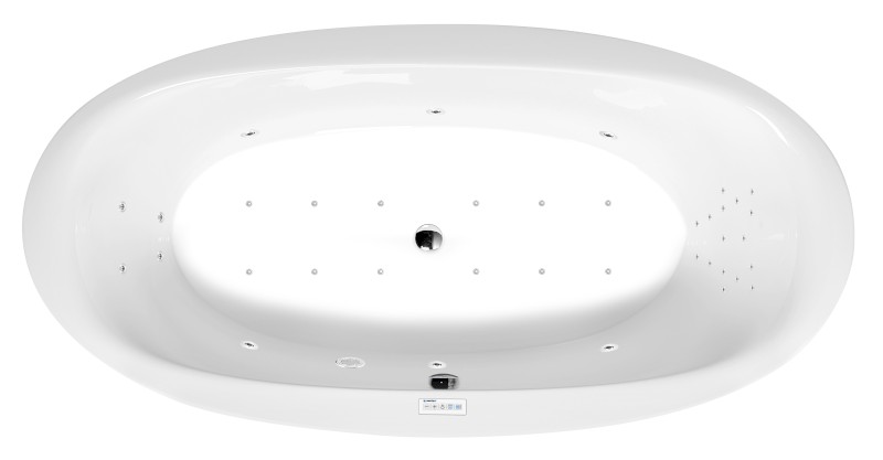 STADIUM hydromasážní vana, 190x95x46cm, Highline Hydro-Air, chrom 82111.6010