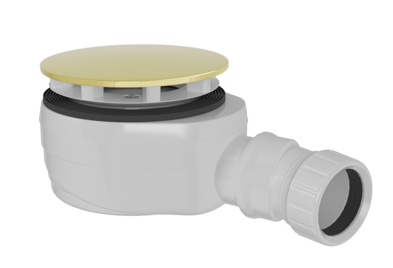 Vaničkový sifon, průměr 90mm, DN40, nízký, krytka zlato 17916G