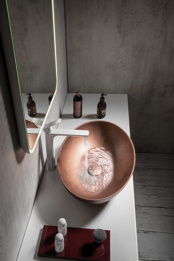 FORMIGO betonové umyvadlo na desku, 60x40cm, měď mat FG220