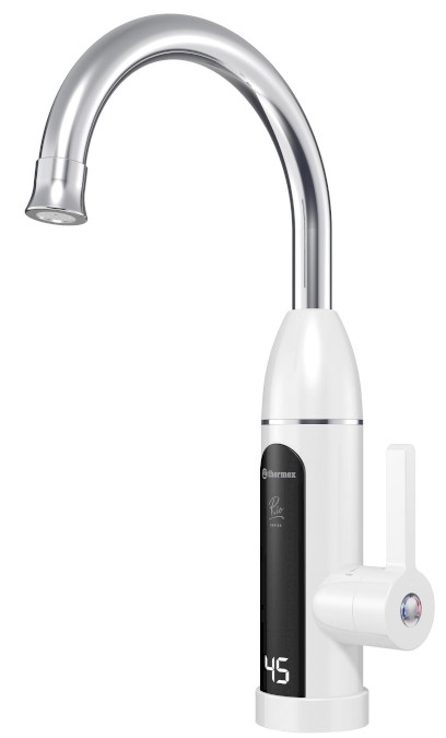 RIO elektrická vodovodní baterie s průtokovým ohřívačem vody, 230V, 3kW, bílá/nerez 211086