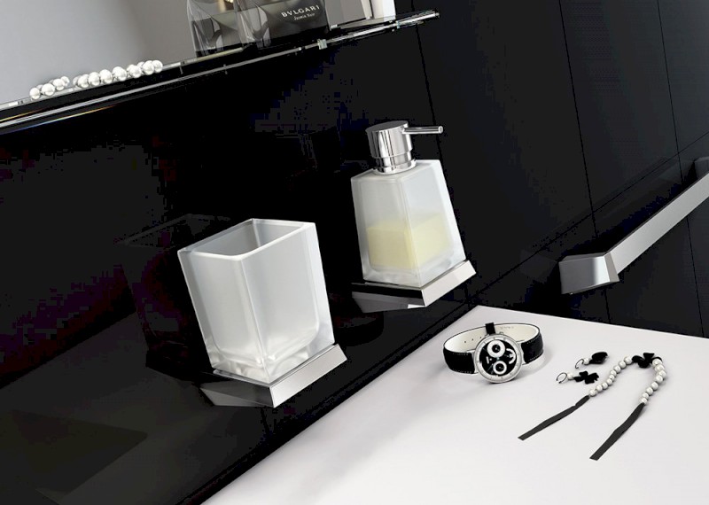 SOUL sklenka, mléčné sklo, chrom 161812