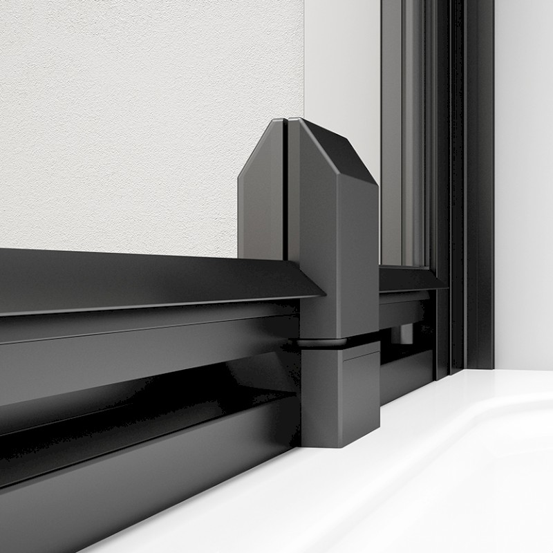 EASY BLACK sprchové dveře otočné 760-900mm, sklo Brick EL1638B