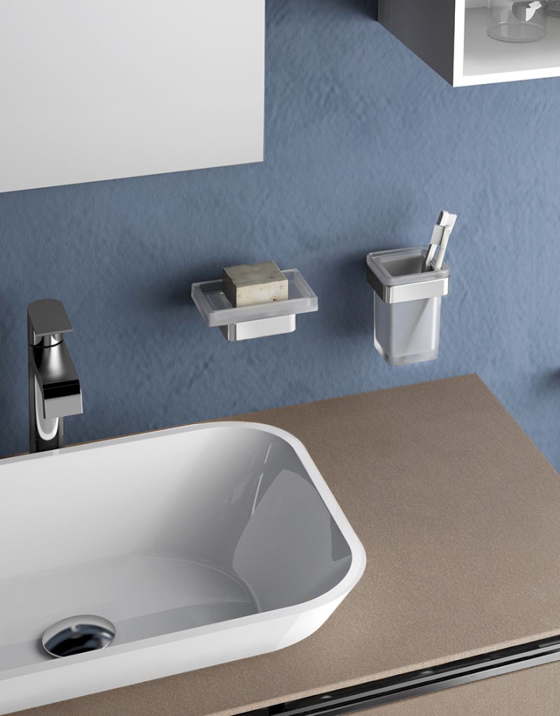 SAMOA mýdlenka, mléčné sklo, chrom A81113