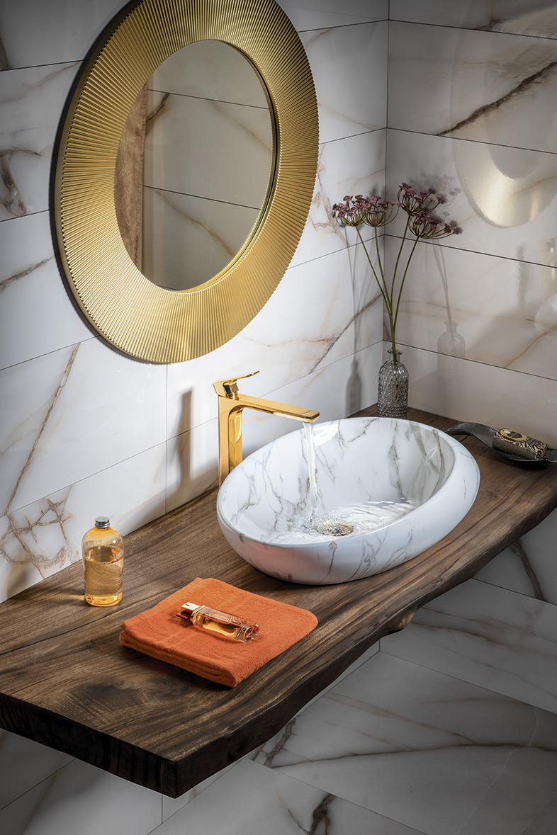 DALMA keramické umyvadlo na desku, 68x44cm, carrara MM317