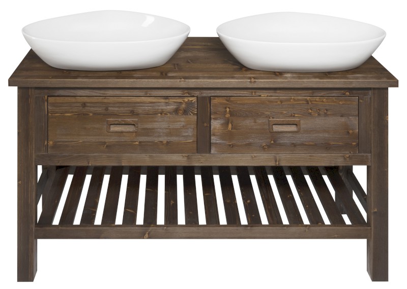 BRAND umyvadlová skříňka 130x73x50cm, mořený smrk BA131S