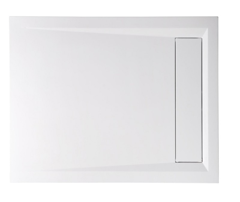 VARESA sprchová vanička z litého mramoru se záklopem, obdélník 110x90cm, bílá 72938