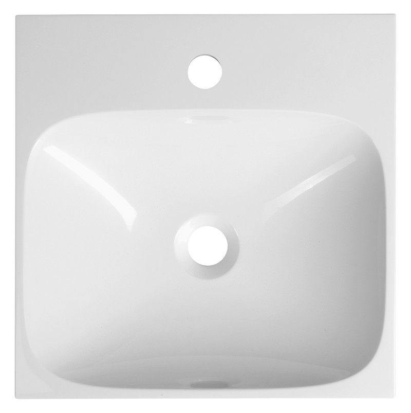 EMONA umyvadlo, litý mramor, 40x40cm, bílá EN040