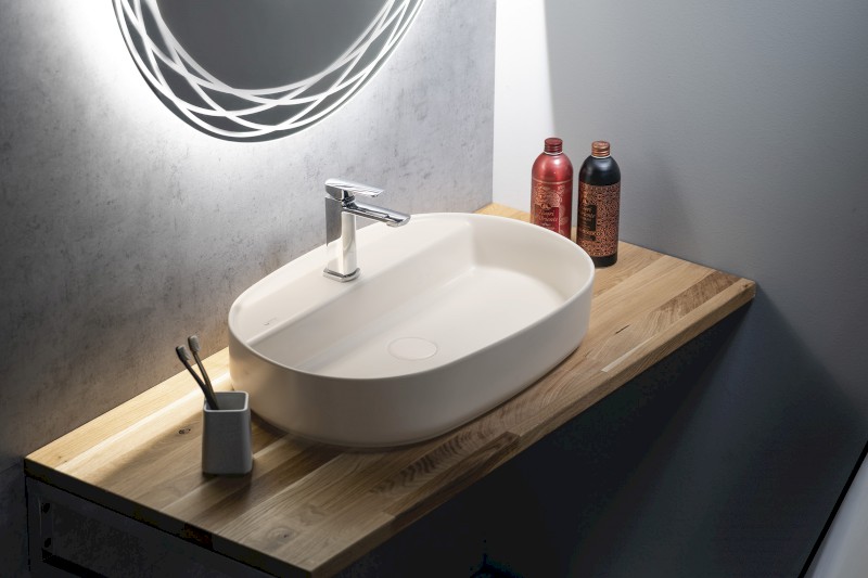 INFINITY OVAL keramické umyvadlo na desku, 60x40cm, ivory 10NF65060-2K