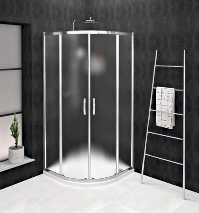 SIGMA SIMPLY čtvrtkruhová sprchová zástěna 900x900 mm, R550, sklo Brick GS6590