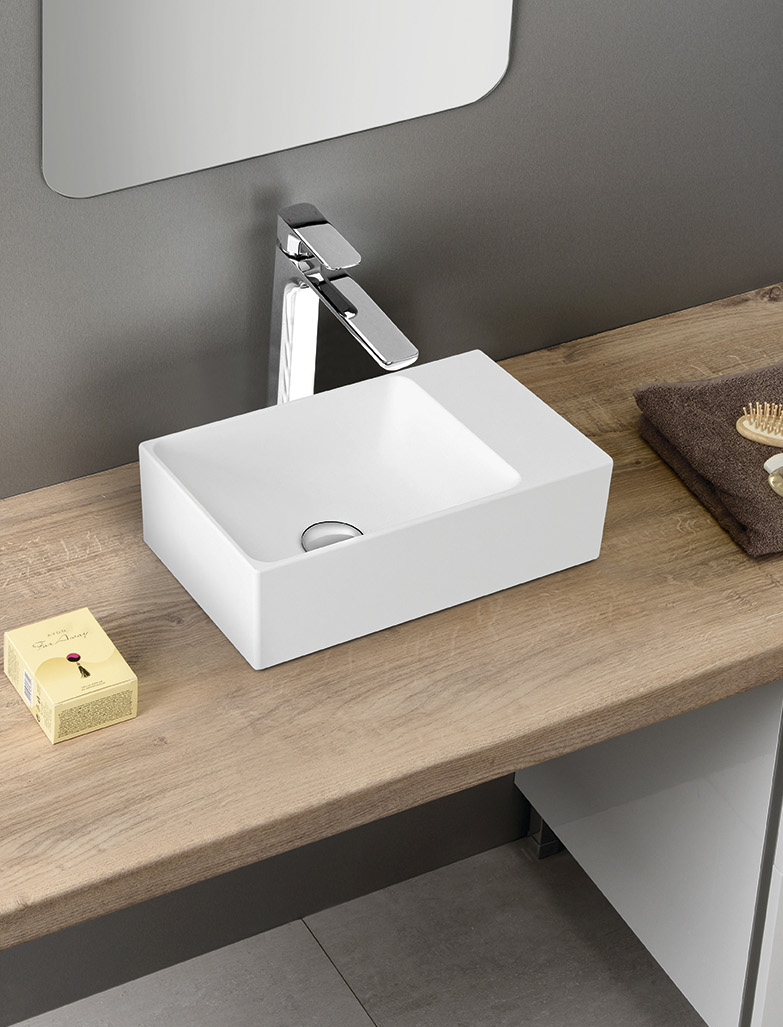 KUBE X keramické umývátko 40x23cm, bez otvoru, pravé/levé, bílá ExtraGlaze 9484011