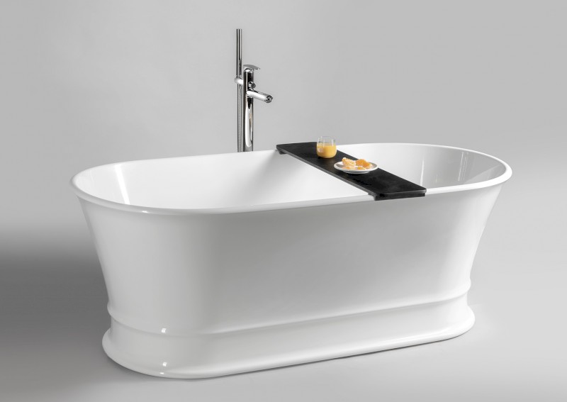 DELONIX polička na vanu, 86x20 cm, černá 73313