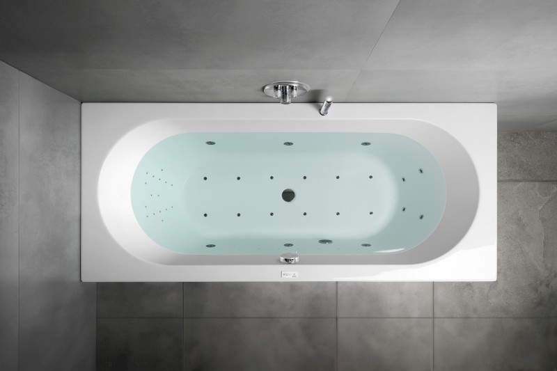 VIVA B hydromasážní vana, 185x80x47cm, Highline Hydro-Air, chrom 71968.6010