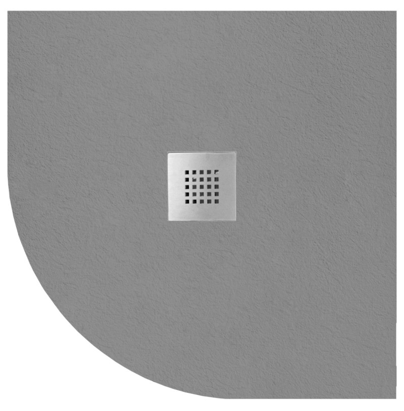 MITIA sprchová vanička z litého mramoru, čtvrtkruh 90x90cm, šedá PMSR90