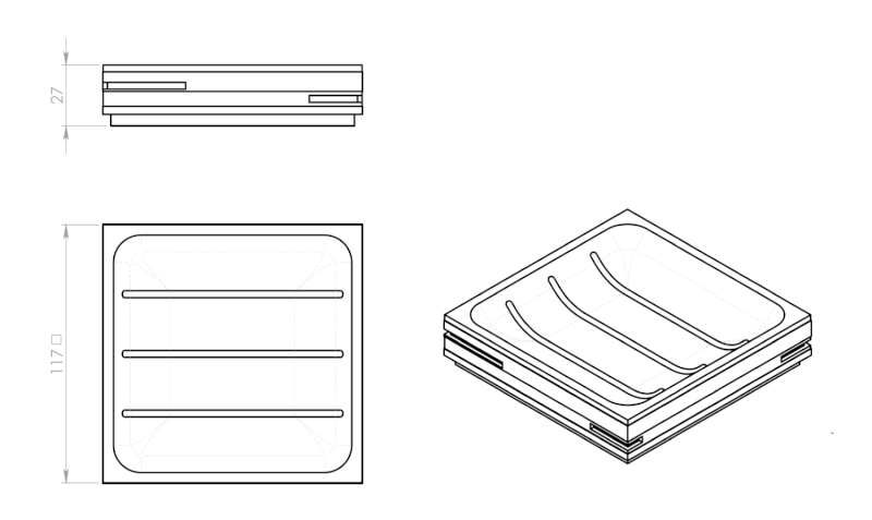QUADROTTO mýdlenka na postavení, černá QU1114