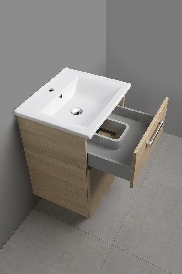 VEGA umyvadlová skříňka 51,5x72,6x43,6cm, 2x zásuvka, dub platin VG853