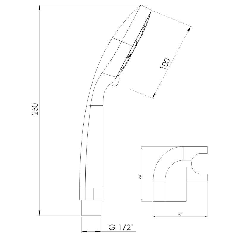 ERICA sprchová souprava, výklopný držák, chrom 11454