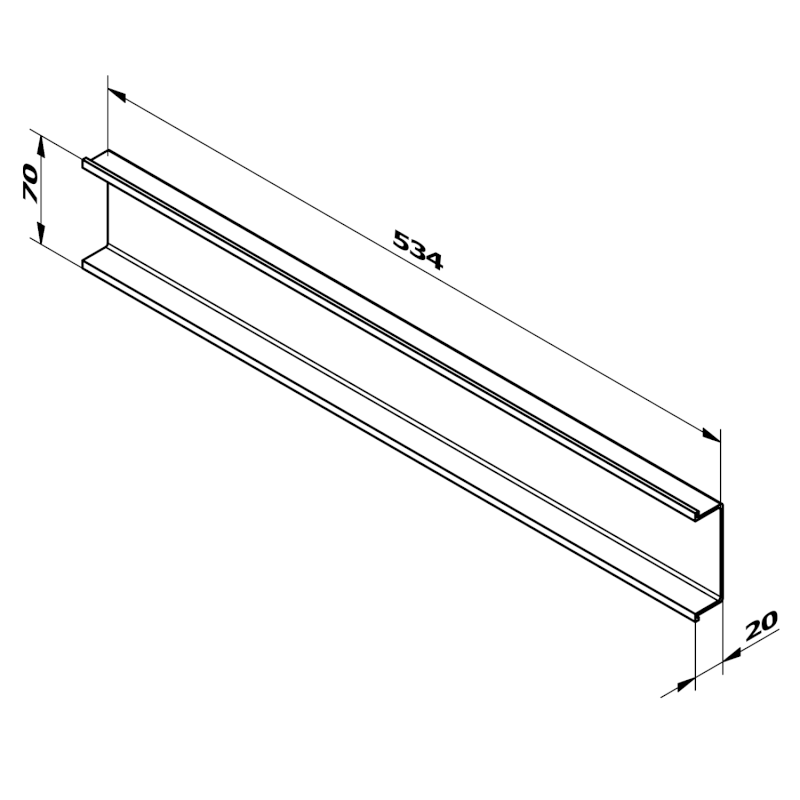 CHANEL dekorační lišta mezi zásuvky 534x70x20 mm, bílá mat DT603