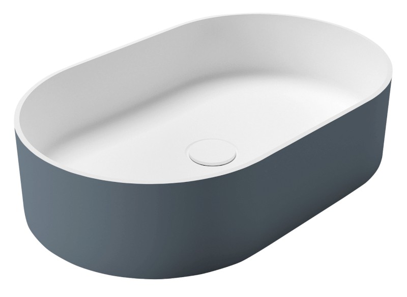 THIN umyvadlo na desku, Rockstone, 55x35cm, siena/bílá mat WN205-42