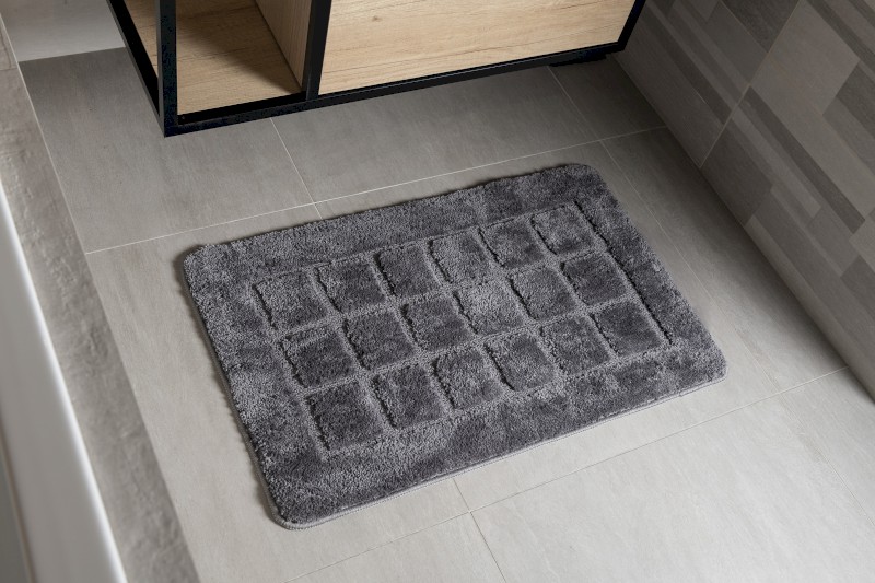 DELHI Koupelnová předložka 50x80cm s protiskluzem, 100% polyester, tmavě šedá 1712300