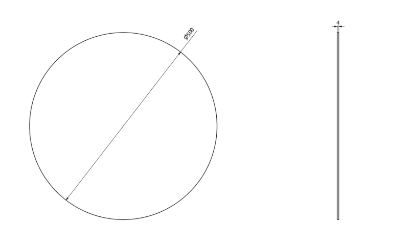 Kulaté zrcadlo s broušenou hranou ø 50cm, CU free 22443