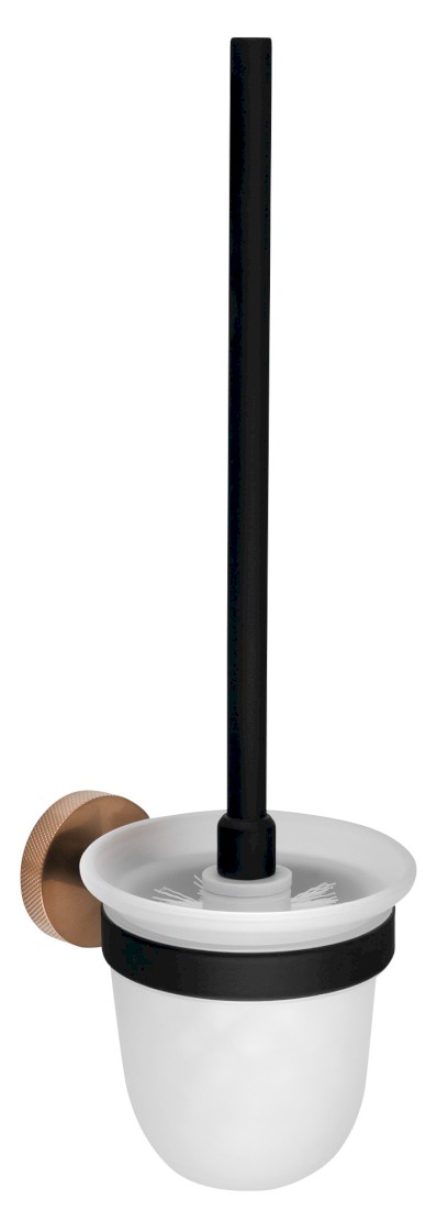 LARISSA WC štětka závěsná, mléčné sklo, černá/měď mat WS008BC