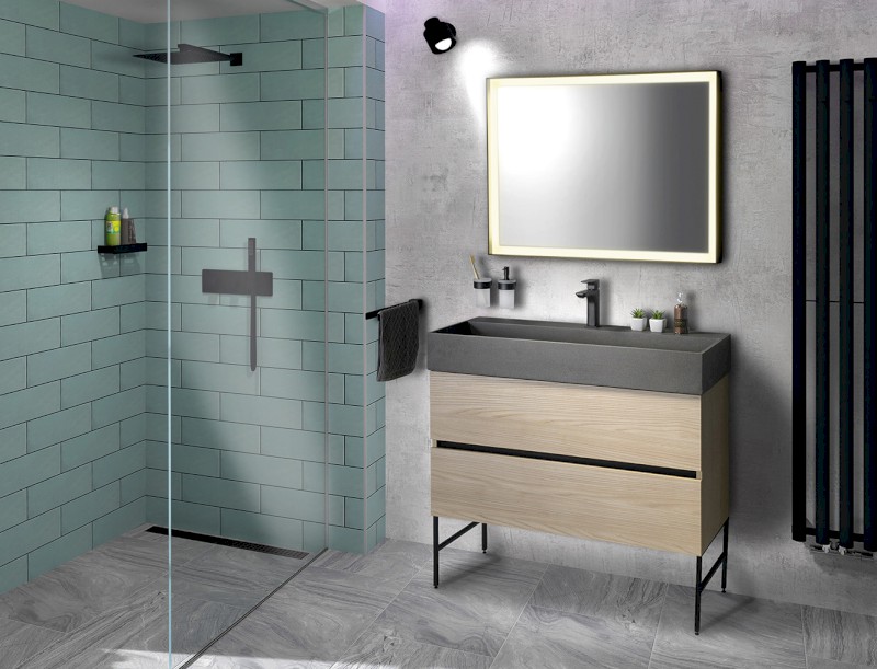 ODETTA umyvadlová skříňka 95x50x43,5cm, dub Alabama DT100-2222