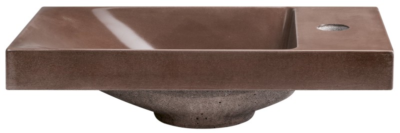 AGOS betonové umývátko 40x22cm, levé/pravé, tmavě hnědá pololesk AS40015
