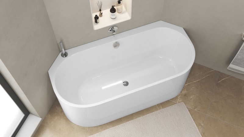 ASTRA AL MONOLITH rohová vana 160x75x60cm, bílá 33611MAL