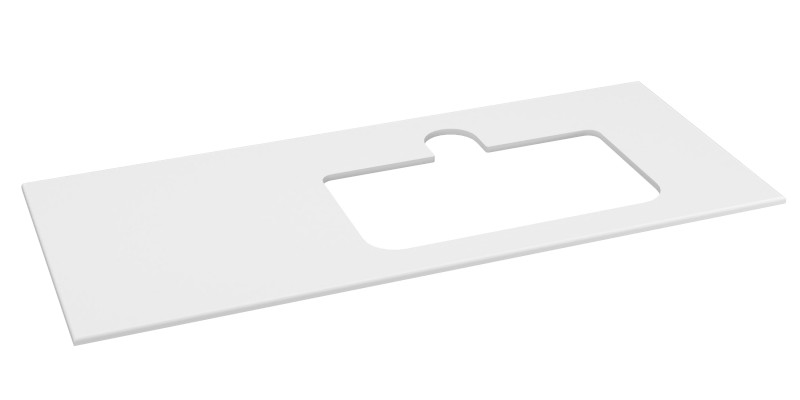 BRAHEA deska rockstone s otvorem 121x51,5cm (30+90cm), pravá, bílá mat BL121-0101-R