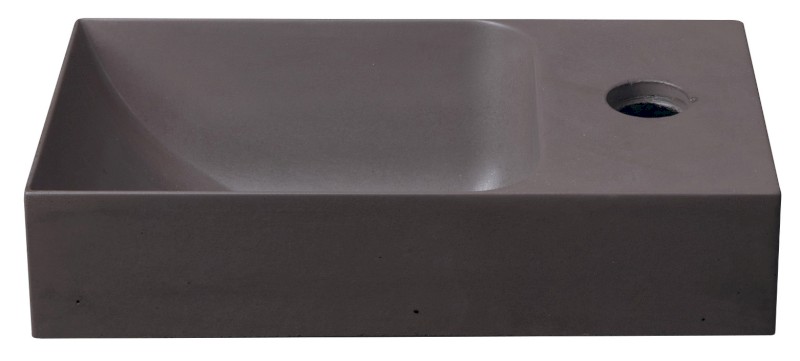 PICCOLINO betonové umývátko 30,8x17cm, baterie vpravo, tmavě hnědá mat PK30515