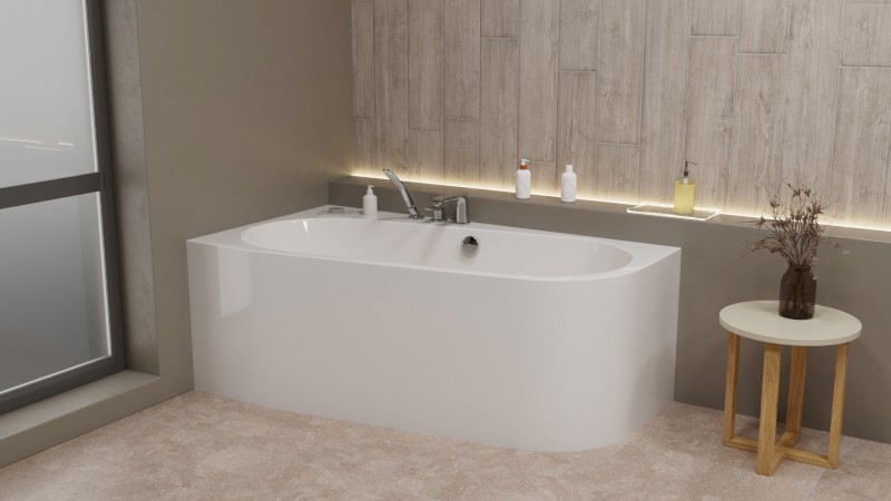 ASTRA WL MONOLITH asymetrická vana 160x85x60cm, bílá 30611M