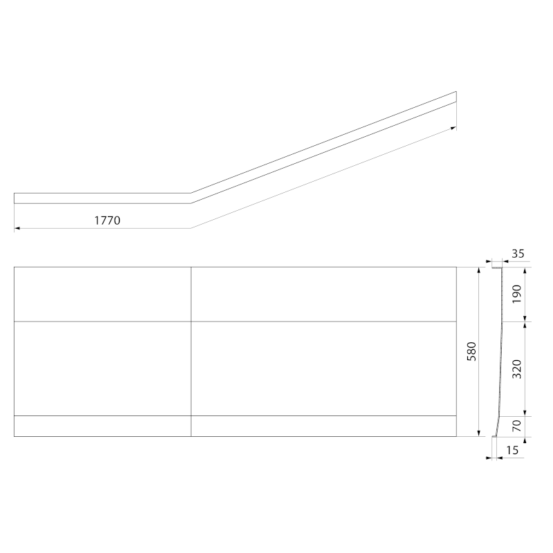 TIGRA L 170 panel čelní, černá mat 90312.21