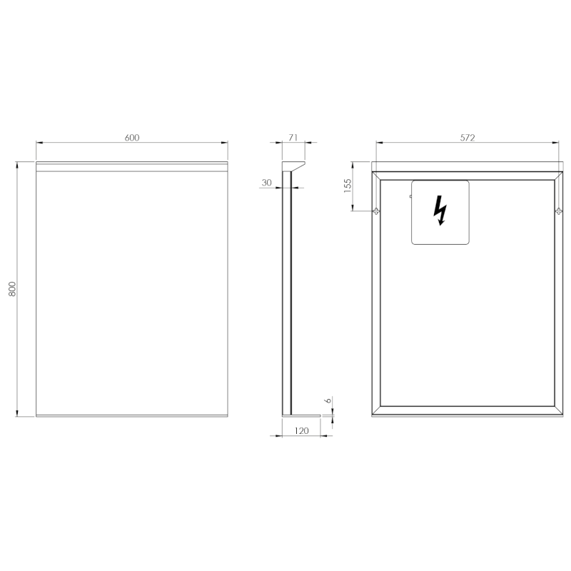 TRAKA zrcadlo s LED osvětlením a poličkou, 60x80cm TK060