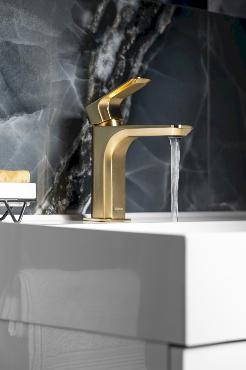 SPY stojánková umyvadlová baterie, zlato mat PY02/19