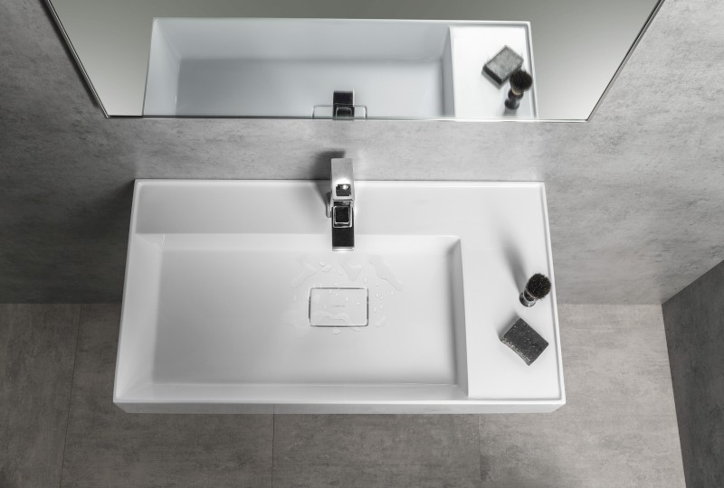 GODIVA umyvadlo, litý mramor, 83x44cm, bílá GU083L