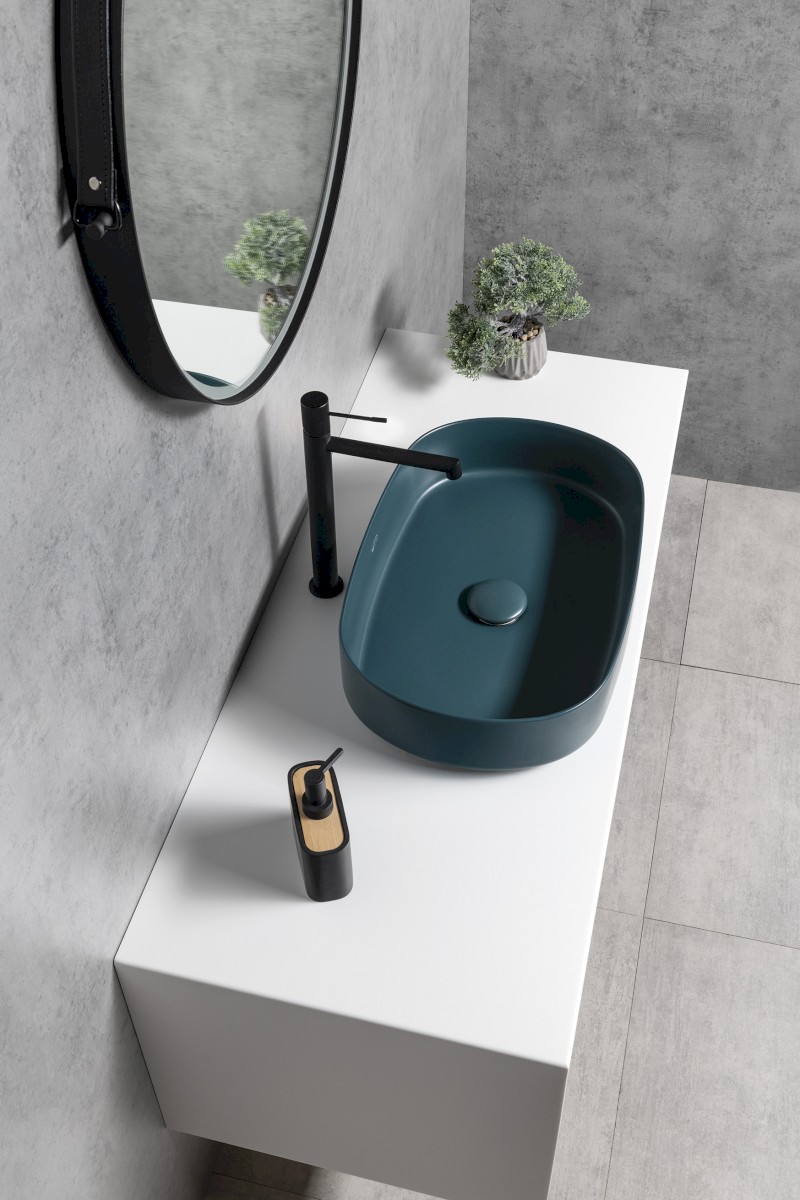 SOLARIS stojánková umyvadlová baterie vysoká, černá mat WD006B