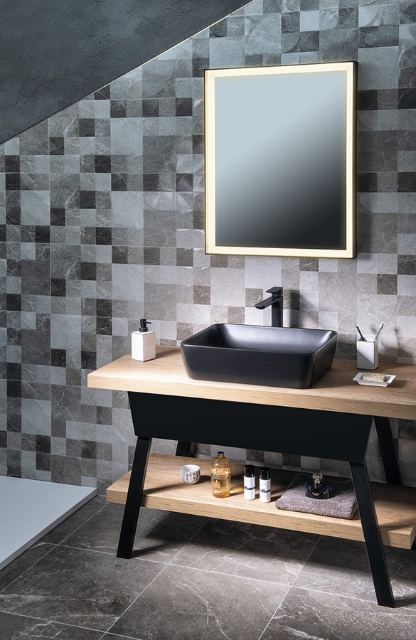 TWIGA PLUS umyvadlová zásuvka 88,5x17x43,5cm, černá mat VC460-3535