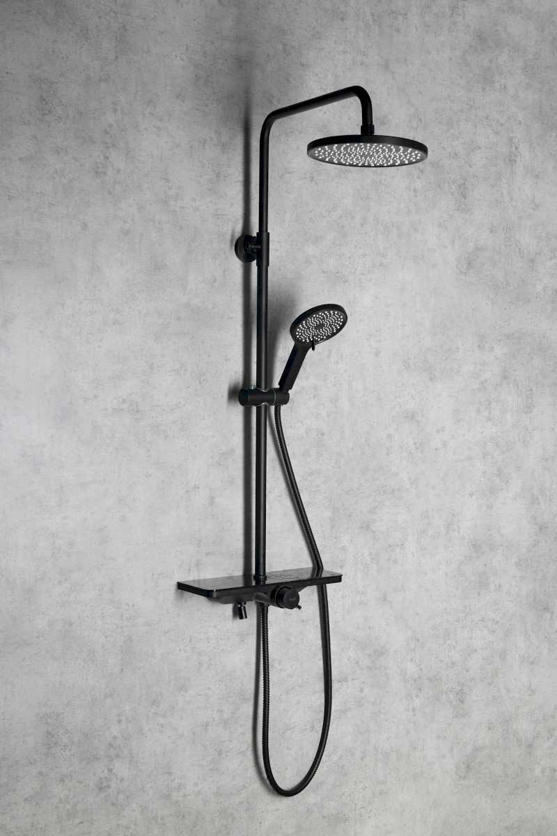 ARONA sprchový sloup s baterií a napouštěním, černá mat SL210B