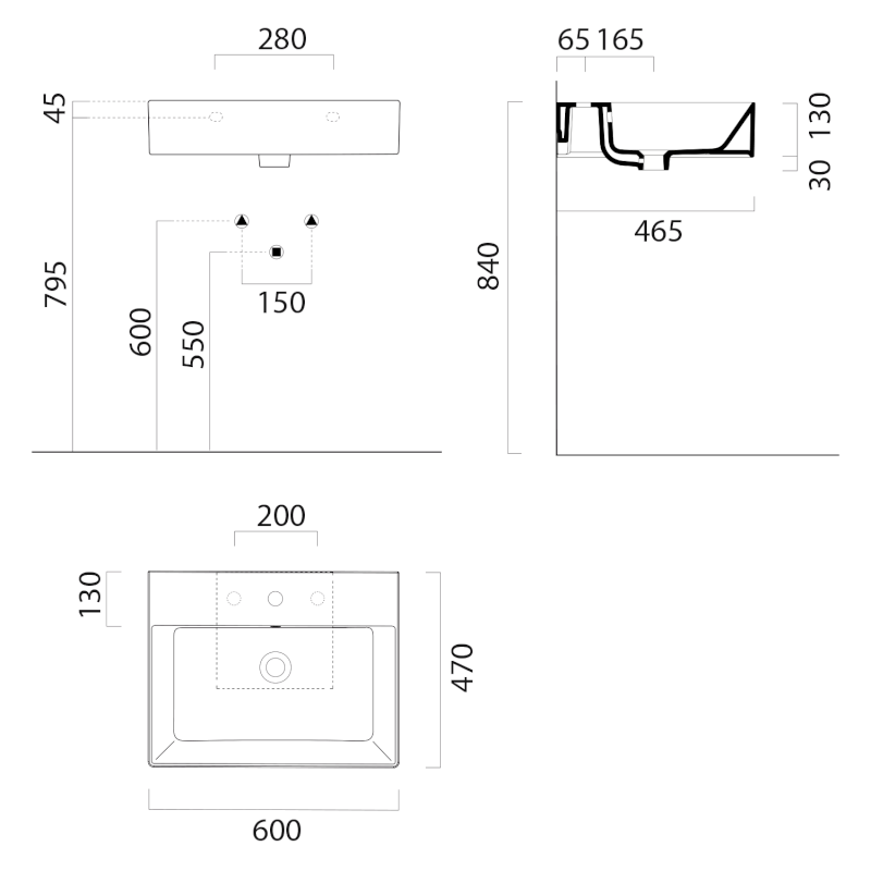 KUBE X keramické umyvadlo 60x47cm, bílá ExtraGlaze 9431111