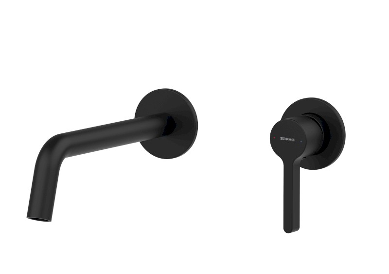 ICONIC podomítková dvouprvková umyvadlová baterie, černá mat AF008B