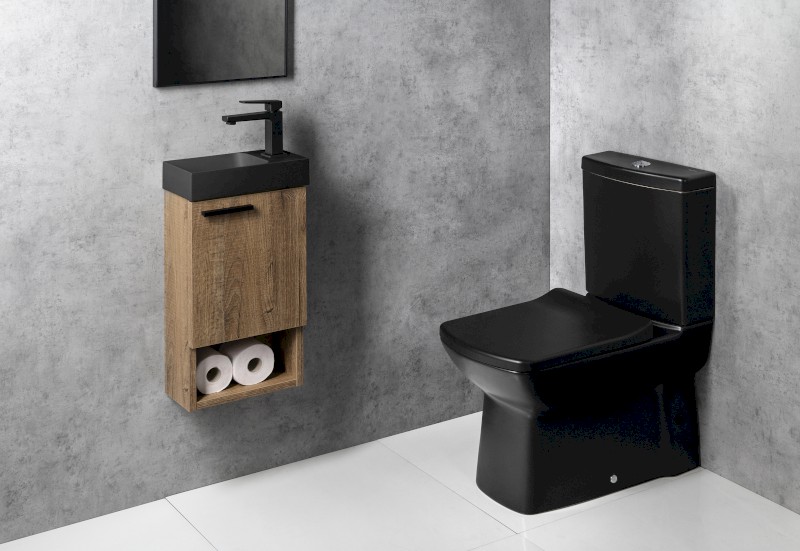 PICCOLINO betonové umývátko 30,8x17cm, baterie vpravo, antracit mat PK30516